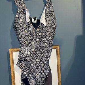 NipTuck  Navy Blue Floral Bathing Suit